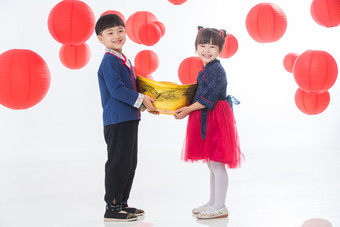 春节男孩中国元素传统节日镜头