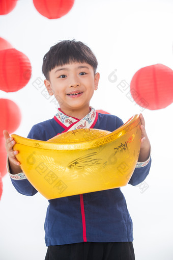 新年男孩汉服场景