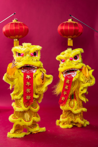 舞狮庆祝新年中国镜头