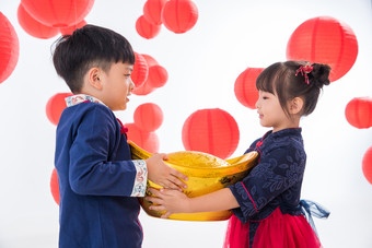 春节女孩兴奋节日高清图片