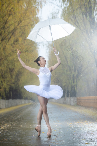 跳芭蕾舞舞者青年女人彩色图片飘逸