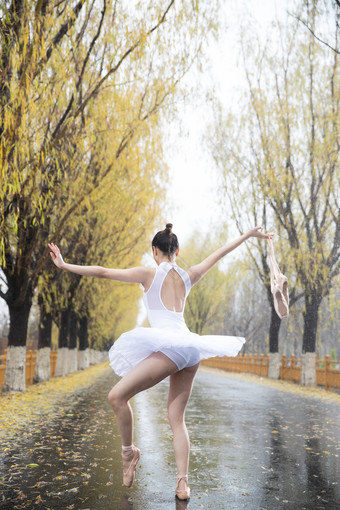 跳芭蕾舞舞者青年女人表演艺术活动非凡的