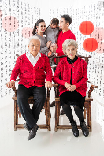 春节家庭孙辈摄影