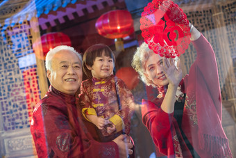 春节家庭<strong>窗</strong>户传统文化拍摄