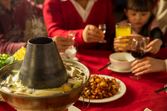 新年家庭<strong>聚餐</strong>东方饮食镜头