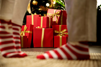 情侣袜子圣诞节堆叠愉悦