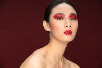 彩妆肖像个性愉悦中国元素高清图片