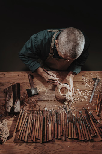 木雕师工具手工艺品中国文化精致相片