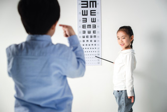儿童视力测验眼睛关爱彩色图片摄影