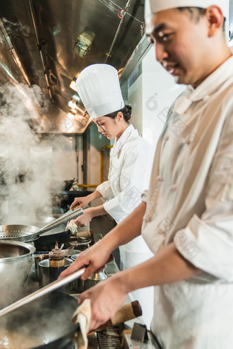 大厨烹饪美味餐具青年男人摄影