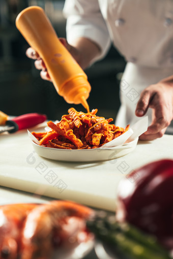 厨师准备食物饮食健康食物高清图片