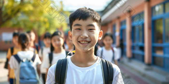 青春校园开学初中生图片-包图网