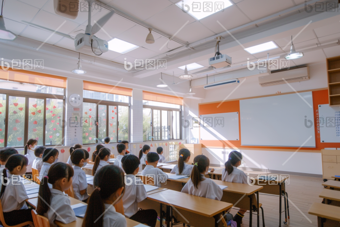 教室上课的学生图片-包图网