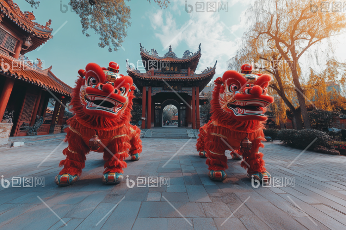 舞狮传统文化表演图片-包图网
