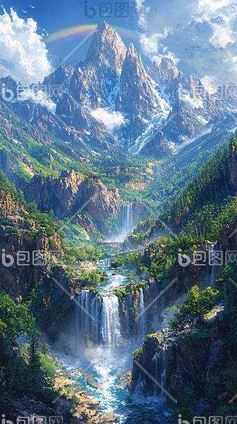 风景高山流水风景高清图片下载-风景高山流水风景图片-风景