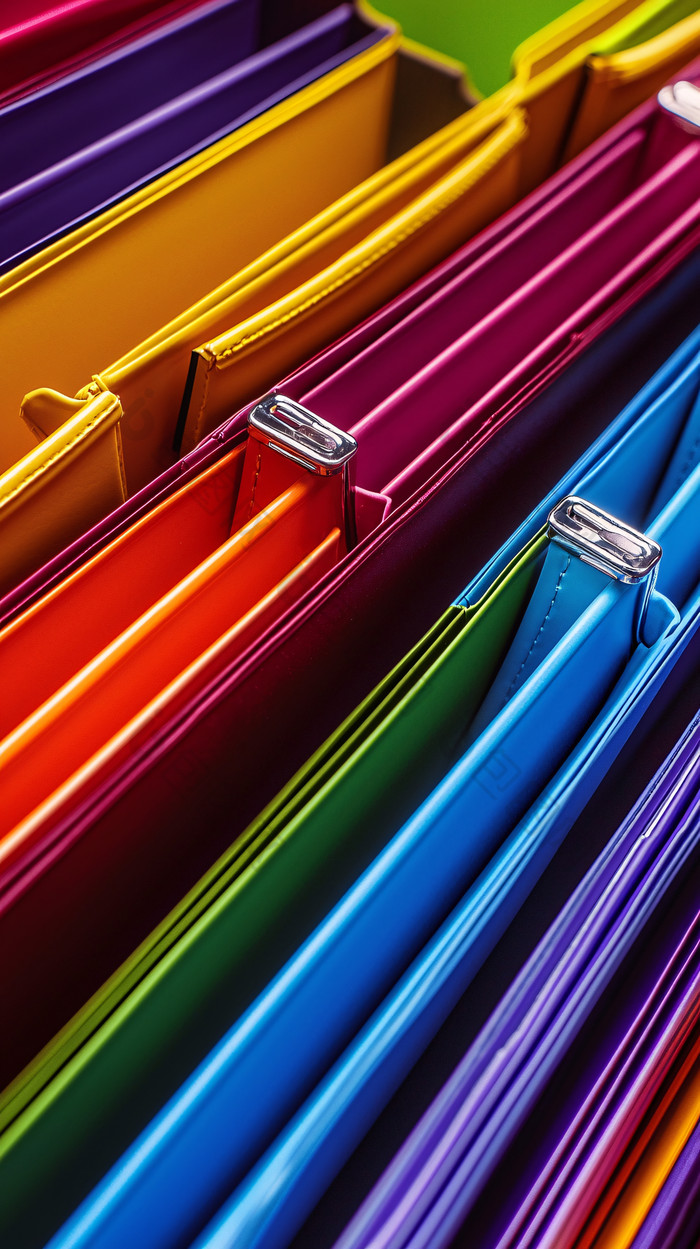 彩色文件夹特写整理文件图片-包图网企业站