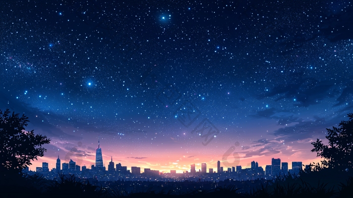 城市夜空下的星光图片-包图网企业站