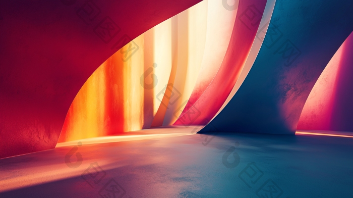 抽象彩色建筑空间图片-包图网企业站