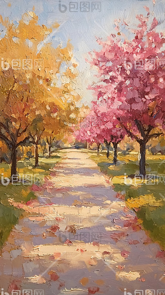 春天风景油画高清图片下载-春天风景油画图片-春天风景油画素材-包图网