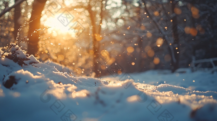 冬日暖阳下的雪地图片-包图网企业站