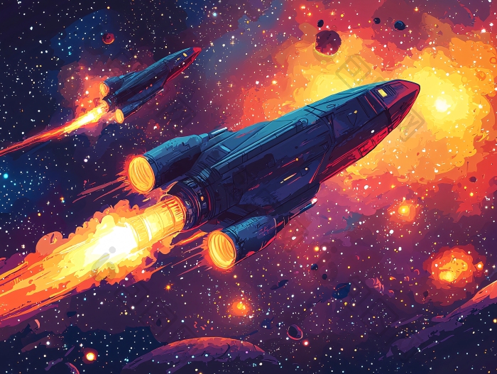 飞船穿梭在星空中图片-包图网企业站