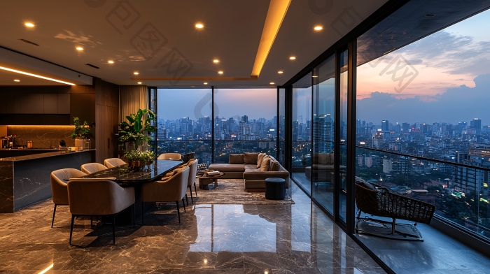 高端公寓夜景高层图片-包图网企业站