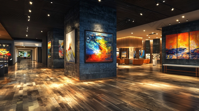 高端艺术画廊展厅内部图片-包图网企业站