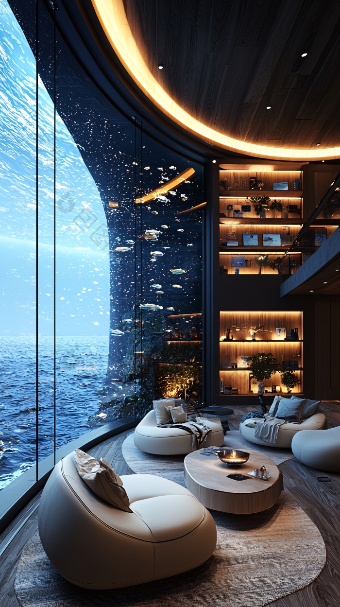 海底景观客厅极简图片-包图网企业站