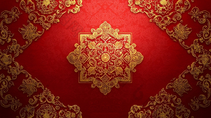 红色金色花纹背景素材图片-包图网企业站