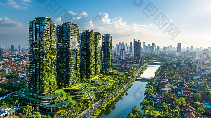 绿色生态城市绿色能源图片-包图网企业站