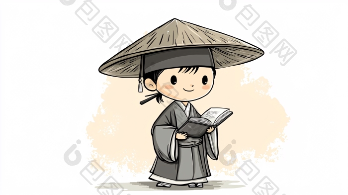 卡通古代书生举人图片-包图网企业站