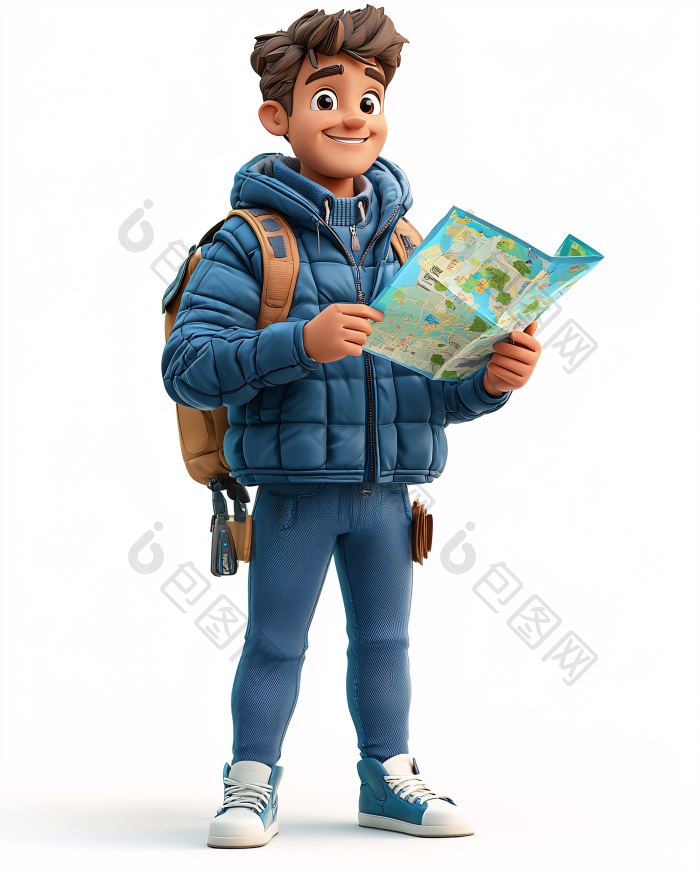 卡通男孩动漫目的地图片-包图网企业站