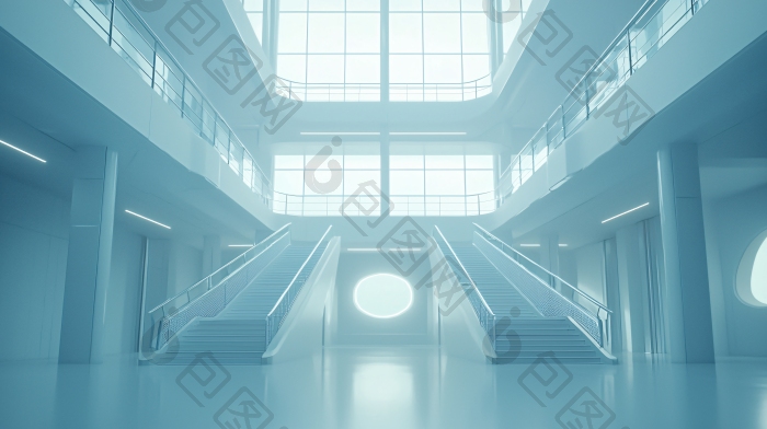 明亮简洁的现代建筑内景图片-包图网企业站