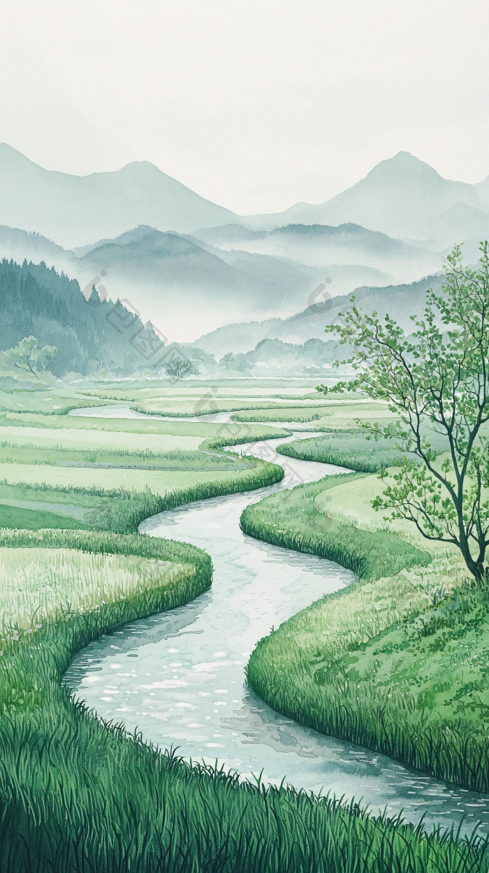 宁静祥和的绿色田园风光图片-包图网企业站