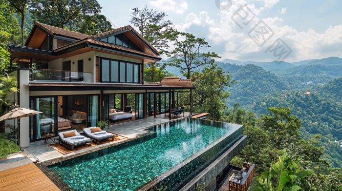 山顶别墅风景图片图片-包图网企业站