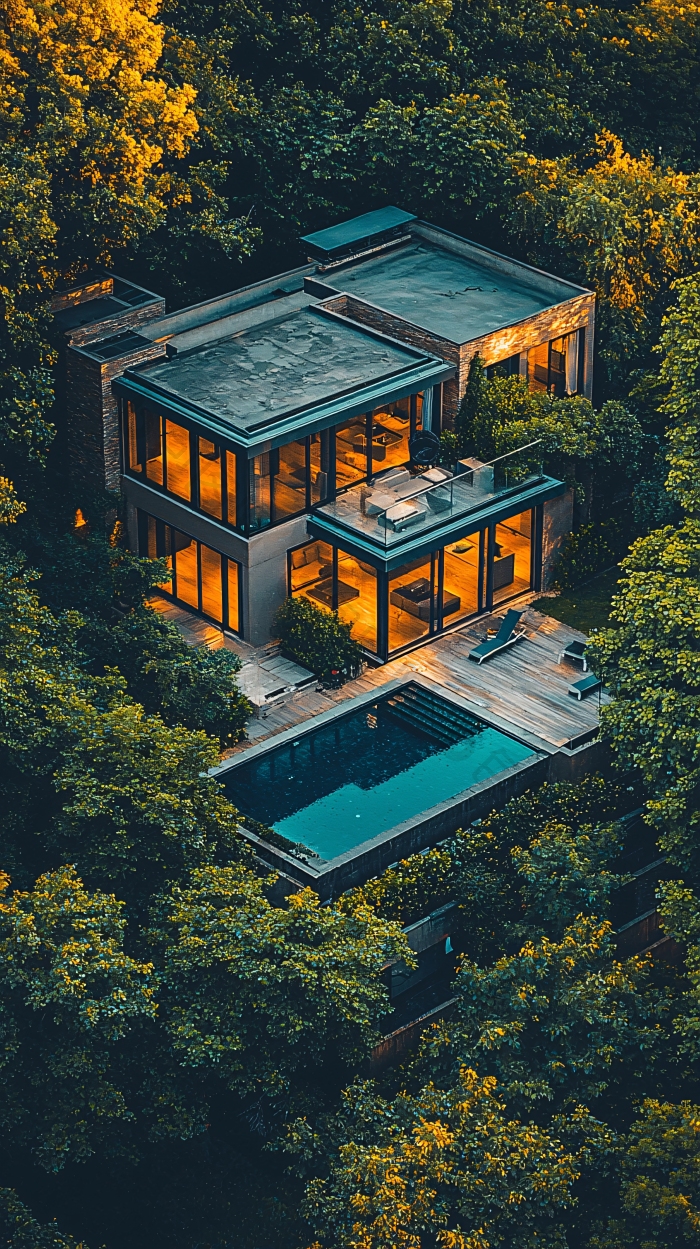 山林别墅夜景豪华别墅图片-包图网企业站