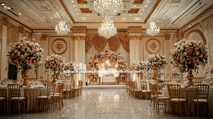 奢华婚礼宴会厅浪漫婚礼图片-包图网企业站
