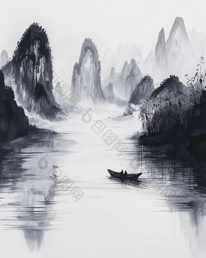 水墨山水画禅意图片图片-包图网企业站