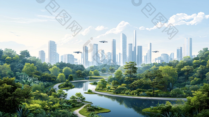 未来城市与自然和谐共生素材图片-包图网企业站