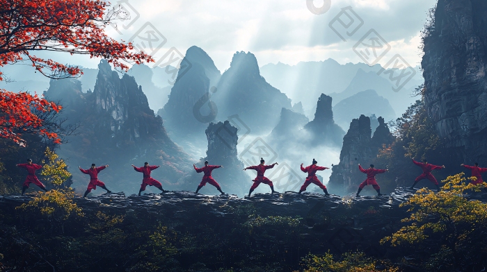 武林高手山峰练功图片-包图网企业站