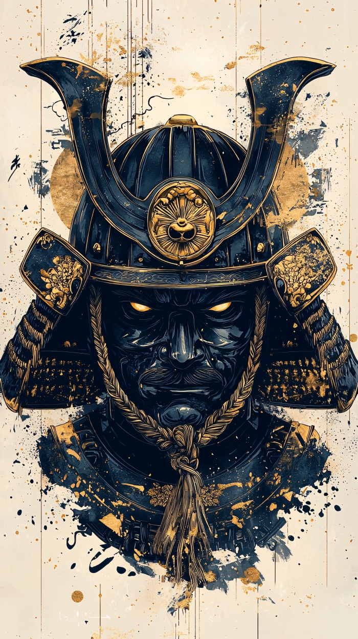 武士盔甲水墨画日本历史图片-包图网企业站