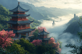 中国山水图 中國風山水畫山水疊山飛雁圖案|PSD元素素材免費下載- Pikbest