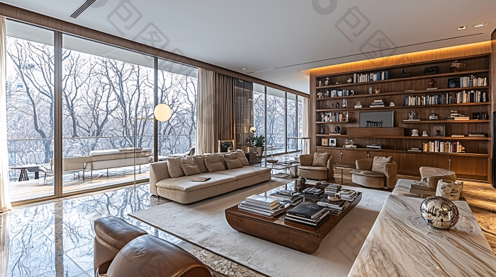 现代极简客厅设计高级住宅图片图片-包图网企业站