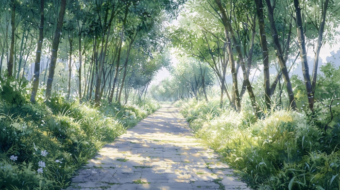 阳光洒满林间小路素材图片-包图网企业站