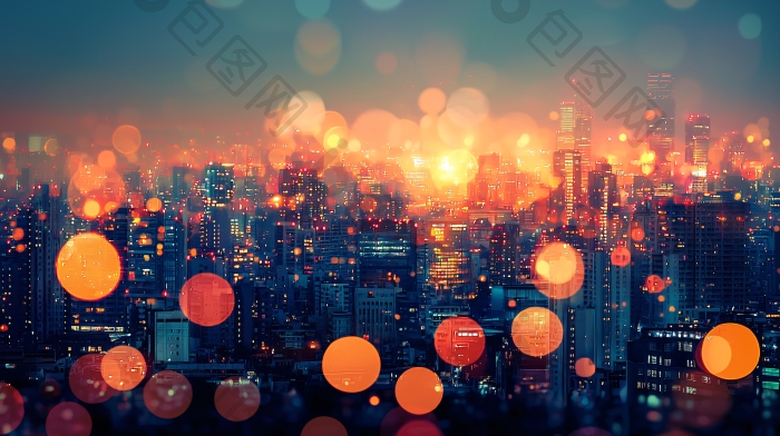 夜景城市光斑效果图片-包图网企业站