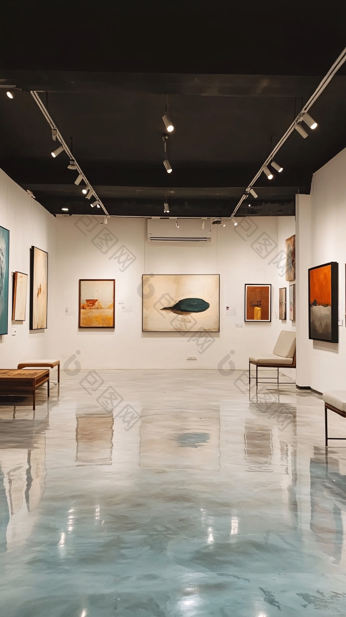 艺术画廊内部展览空间图片-包图网企业站