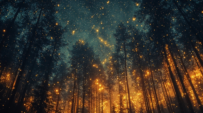 萤火虫森林夜晚森林素材图片-包图网企业站