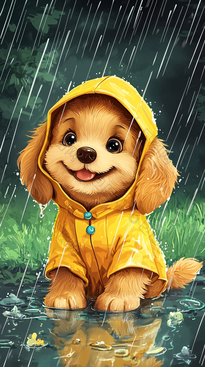 雨中可爱小狗头像图片-包图网企业站