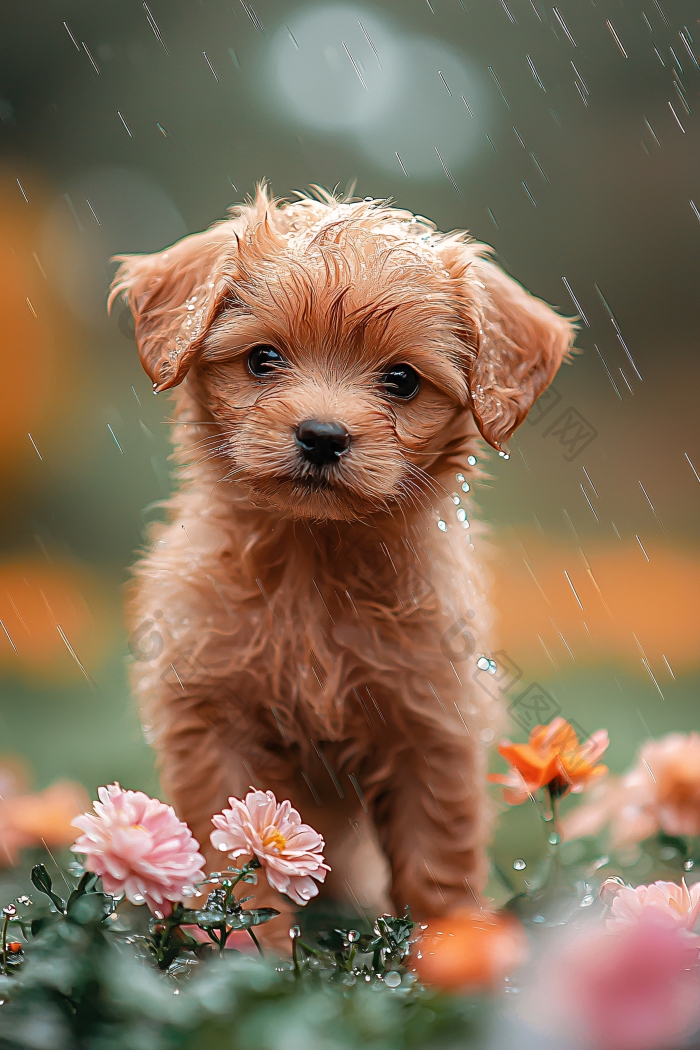 雨中可爱小狗雨天图片-包图网企业站