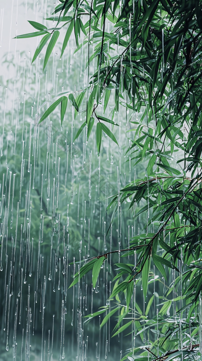 雨中竹林夏季唯美图片-包图网企业站